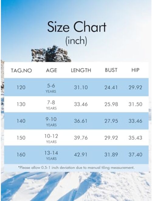 Haloumoning Kids Girls Winter Essential Insulated Snow Bibs Waterproof Warm Ski Pants Overalls