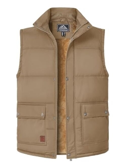 Men's Winter Vest Outerwear Fleece Lined Outdoor Vest Warm Sleeveless Jacket