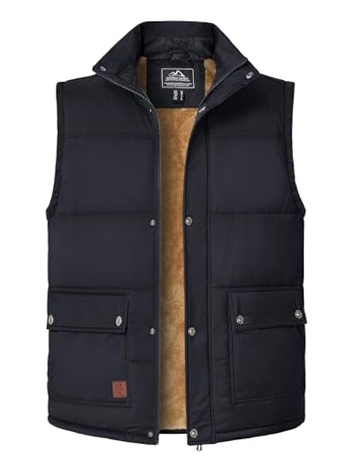 MAGCOMSEN Men's Winter Vest Outerwear Fleece Lined Outdoor Vest Warm Sleeveless Jacket