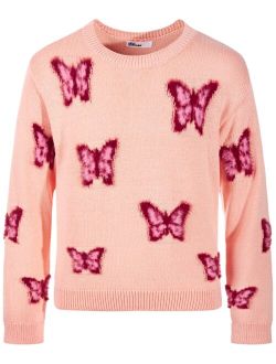 Toddler & Little Girls Butterfly-Pattern Sweater, Created for Macy's