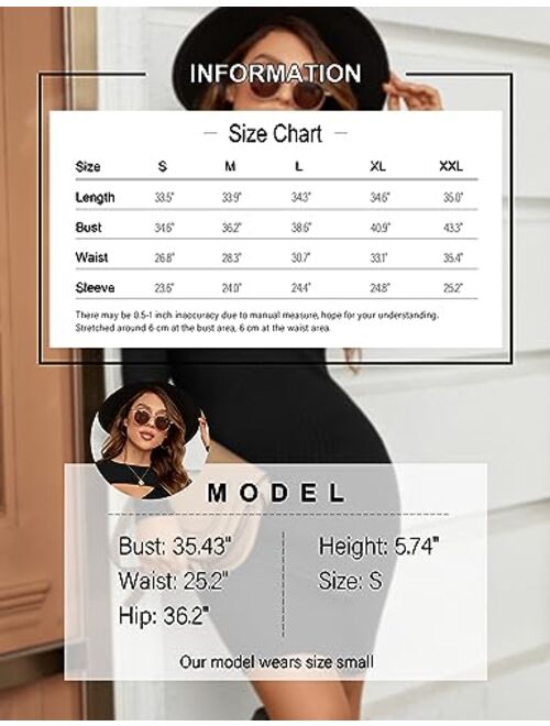 Blooming Jelly Womens Long Sleeve Sweater Dress Fall Sexy Mini Cut Out Knit Pullover Sweaters Winter Dresses