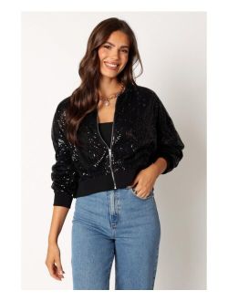 PETAL AND PUP Stevie Sequin Bomber Jacket