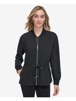 Women's Drawstring-Waist Zip-Up Jacket