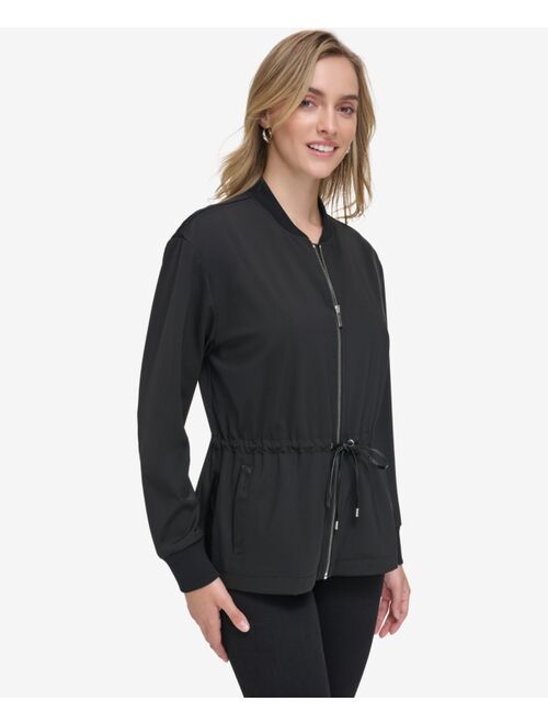 CALVIN KLEIN Women's Drawstring-Waist Zip-Up Jacket