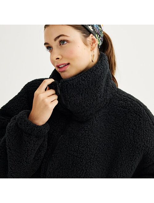 Juniors' SO High Pile Full Zip Jacket