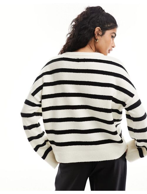 ASOS DESIGN boxy crew neck sweater in stripe