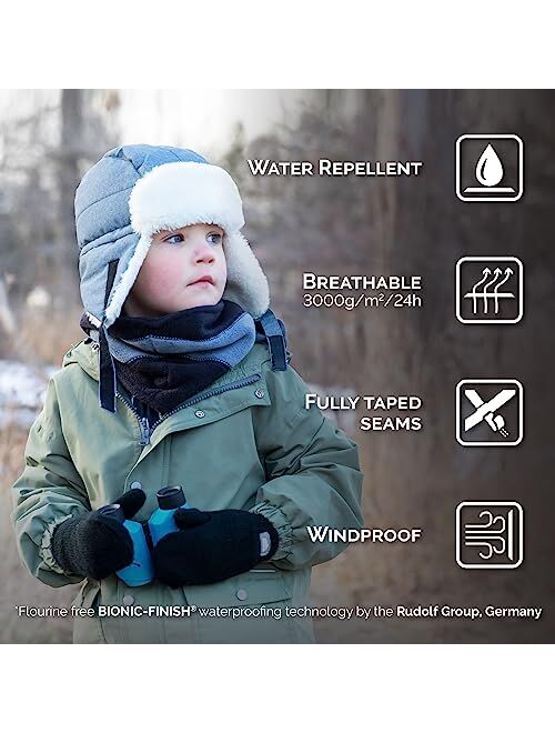 JAN & JUL Cozy-Dry Trapper Hat | Grow-with-Me Adjustable Winter Hat for Baby Toddler