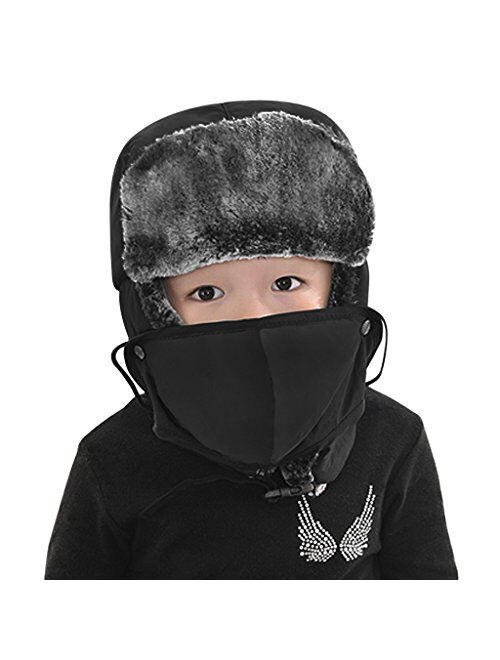 Starsouce Kids Winter Trapper Hat Ushanka Earflap Hat with Cover Thermal Fleece Russian Cap