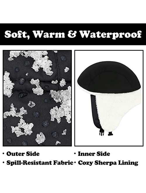 Sarfel Toddler Winter Hat Baby Winter Hat Waterproof Infant Kids Winter Hat Warm Fleece Toddler Trapper Hat Snow Hat for Kids