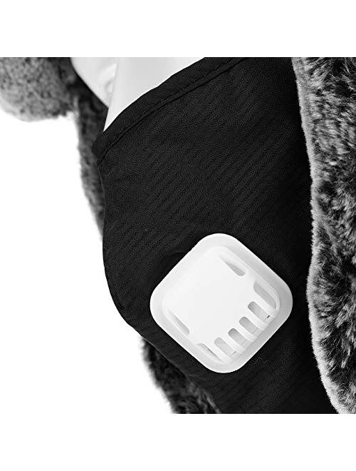 Itoda Kids Trapper Skiing Hat Russian Winter Thermal Warm Waterproof Windproof Hunting Thick Outdoor Snowboard Cycling Breathable Trooper Ear Flap Cap for Boy Girl Black