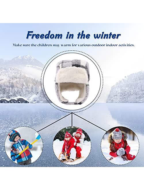 JANGANNSA Fleece Winter Baby Beanie Warm Earflap Kids Ski Trapper Hat Windproof Toddler Boys Girls Hats