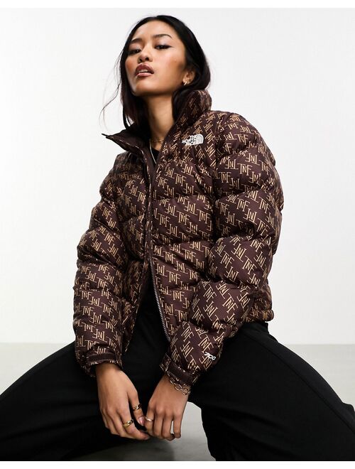 The North Face 1996 Retro Nuptse down puffer jacket in monogram brown
