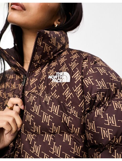 The North Face 1996 Retro Nuptse down puffer jacket in monogram brown