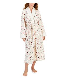 Women's Belted Cardinal-Print Robe, Created for Macy's