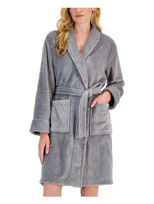Charter Club Women's Short Sculpted Swirl-Pattern Robe, Created for Macy's