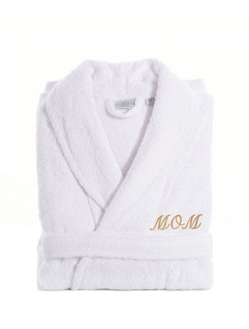 Linum Home Terry Bathrobe Embroidered with "Mom"