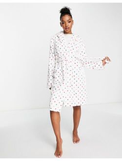 Loungeable supersoft spot robe in cream