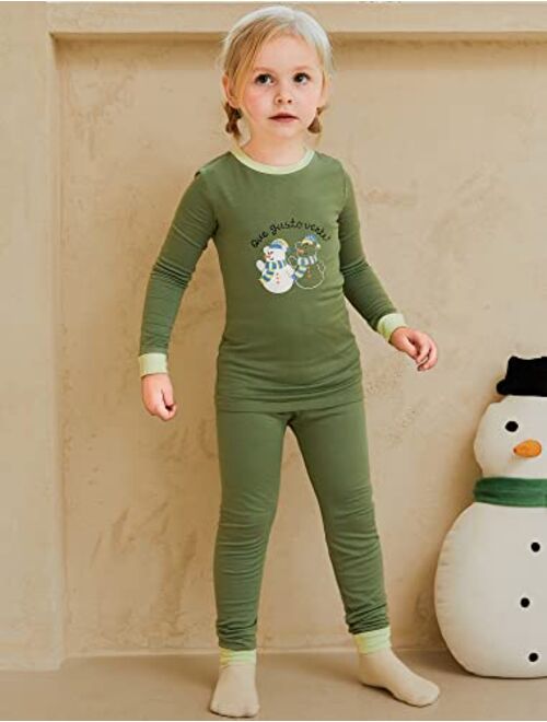 mollimelli friends 2T~15Y Christmas Sleepwear Snug-fit Modal Pajama sets Toddlers Kids Teen Girls Boys Unisex pjs