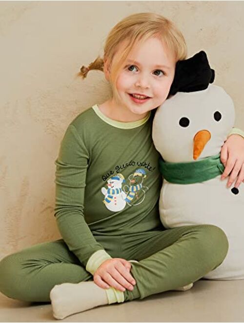 mollimelli friends 2T~15Y Christmas Sleepwear Snug-fit Modal Pajama sets Toddlers Kids Teen Girls Boys Unisex pjs