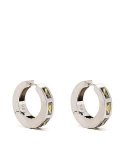 gemstone-detail hoop earrings
