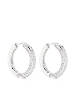 sterling silver crystal hoop earrings