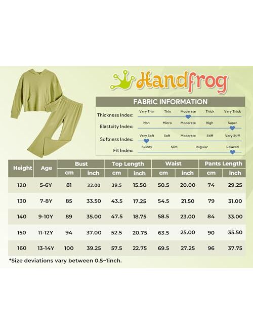 Handfrog Girls' Clothing Sets 2 Piece Hoodie Long Sleeve Shirts Bell Bottom Cute 2023 Fall Outfits Sweatsuits