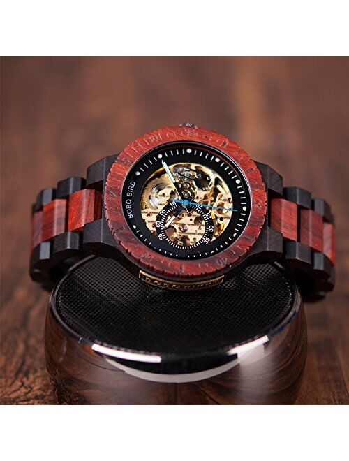 BOBO BIRD Mens Wooden Watches Luxury Mechanical Watch Lightweight Wood Band Timepieces for Men with Gift Box