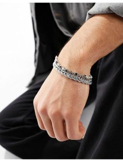 3 pack chain bracelet in silver tone