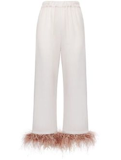 Sleeper feather-trim pyjama trousers