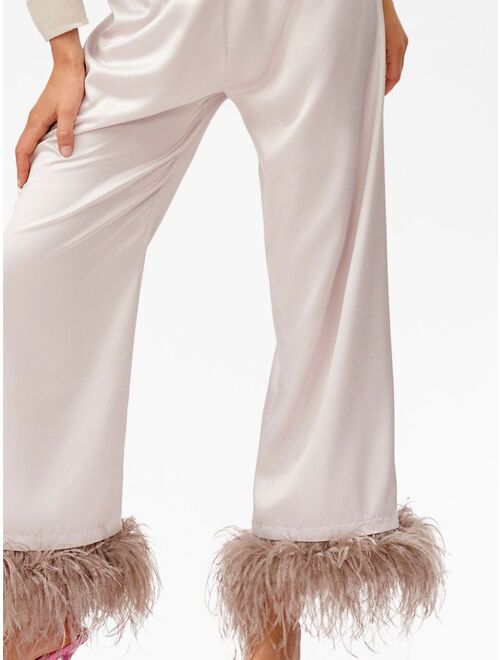 Sleeper feather-trim pyjama trousers