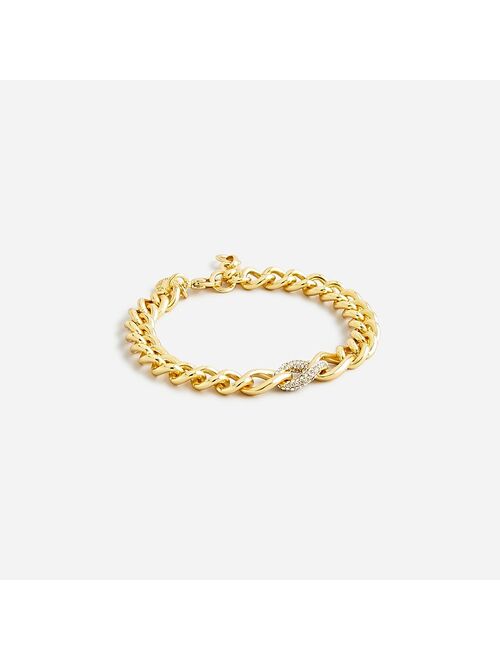 Pave crystal chain bracelet