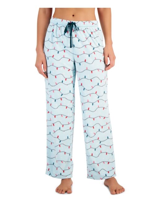 CHARTER CLUB Women's Printed Fleece Pajama Pants, Created for Macy's