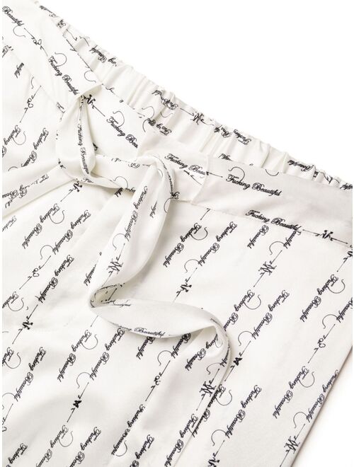 Kiki de Montparnasse Fucking Beautiful logo-print pajama bottoms