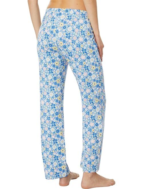 Life is Good Dragonfly Floral Pattern Lightweight Sleep Pants