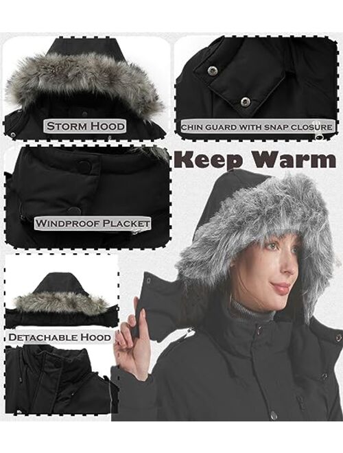 GGleaf Women's Quilted Winter Coat Warm Puffer Jacket Thicken Parka with Removable Hood