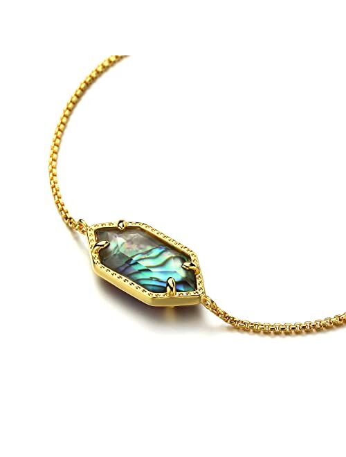 CALOO TEEMOO 18K Gold Plated Bracelets with Pendant Luxurious Bracelets for Women Fashion Jewelry Lovely Gold Bracelets