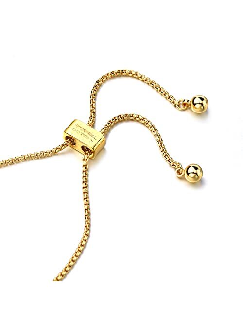 CALOO TEEMOO 18K Gold Plated Bracelets with Pendant Luxurious Bracelets for Women Fashion Jewelry Lovely Gold Bracelets