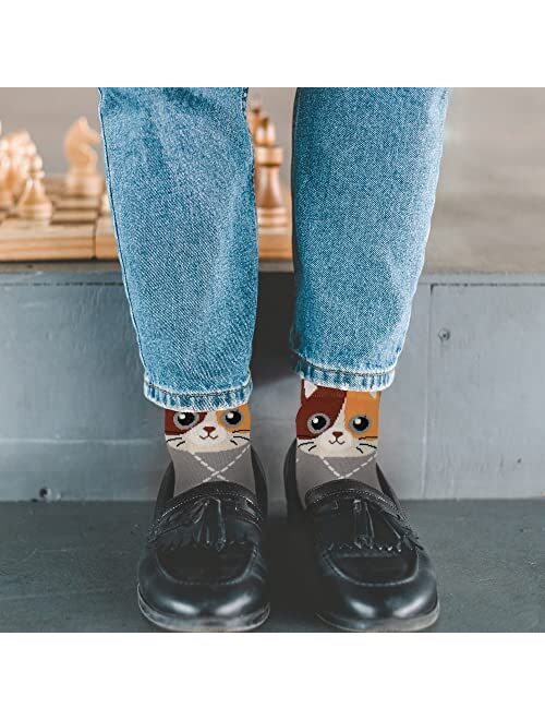 Jeasona Women's Cat Socks Cat Gifts Cute Animal Socks Dog Owl Gifts for Women