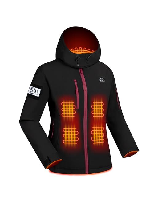 Venigo Women's Heated Fleece Jacket, Heated Jacket for Women with 10000mAh Large Capacity Battery Pack and Hand Warm Pocket