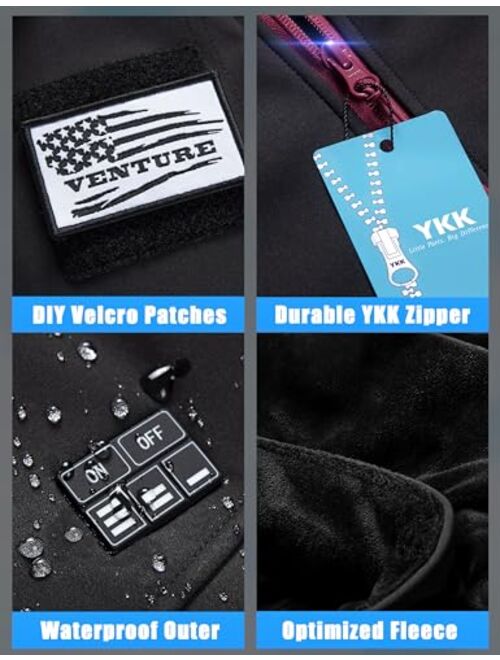 Venigo Women's Heated Fleece Jacket, Heated Jacket for Women with 10000mAh Large Capacity Battery Pack and Hand Warm Pocket