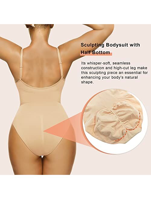SHAPERX Bodysuit for Women Tummy Control Shapewear Seamless Sculpting Thong Body Shaper Tank Top