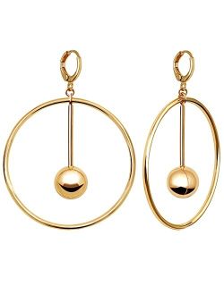 S Susann Dangle Hoop Earrings for Women, 14k Gold/Silver Plated High Polished Cute & Aesthetic Earrings for Women
