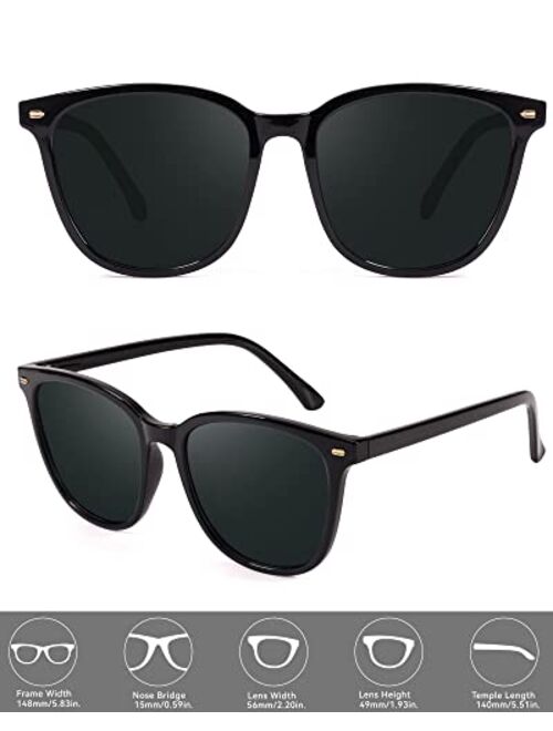 FIMILU 2 Packs Sunglasses for Women Polarized UV400 Protection Lens Big Frame Fashion Glasses Trendy Stylish Shade