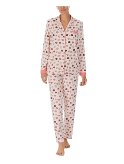 Women's Printed Notched-Collar Pajamas Set
