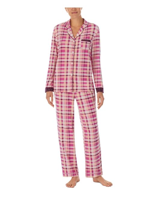 CUDDL DUDS Women's Printed Notched-Collar Pajamas Set