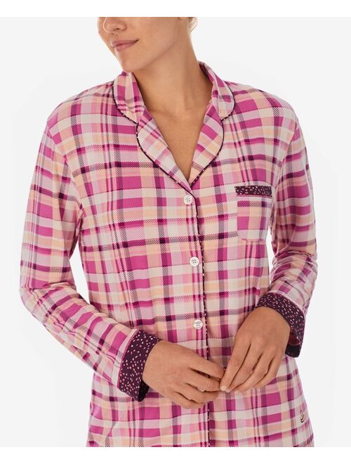 CUDDL DUDS Women's Printed Notched-Collar Pajamas Set