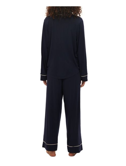 GapBody Women's 2-Pc. Notched-Collar Long-Sleeve Pajamas Set