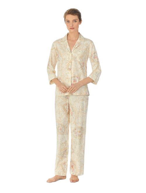 Polo Ralph Lauren LAUREN RALPH LAUREN Women's 2-Pc. Notched-Collar Pajamas Set