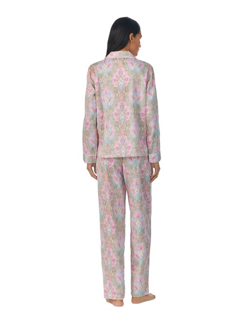 Polo Ralph Lauren LAUREN RALPH LAUREN Women's Multi-Paisley Sateen Long-Sleeve Top and Pajama Pants Set