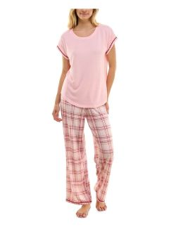 ROUDELAIN Women's 2-Pc. Short-Sleeve Printed Pajamas Set